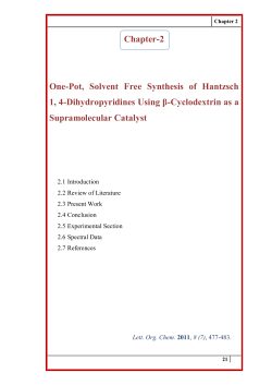 Chapter-2 One-Pot, Solvent Free Synthesis of