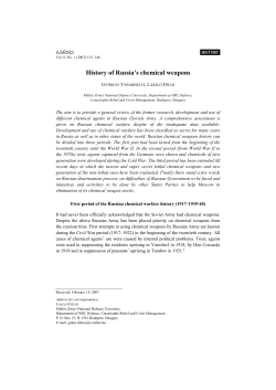 History of Russia`s chemical weapons