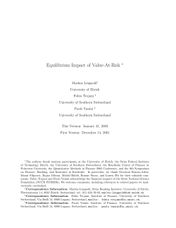 Equilibrium Impact of Value-At