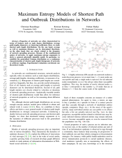 Maximum Entropy Models of Shortest Path and Outbreak