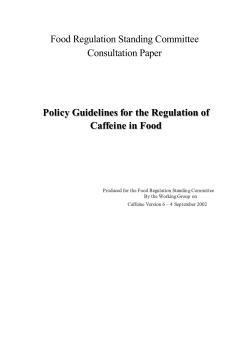 Policy Guidelines for the Regulation of Caffeine in