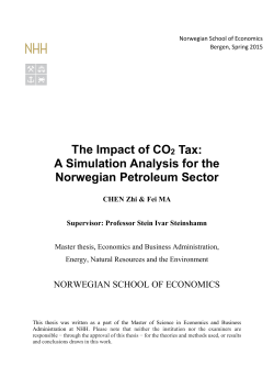 The Impact of CO2 Tax: A Simulation Analysis for the Norwegian