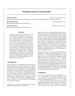 Debugging Machine Learning Models