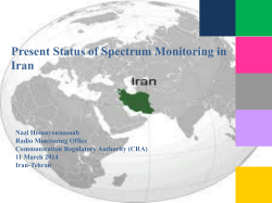 Present Status of Spectrum Monitoring in Iran