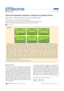 Plant Cell Organelle Proteomics in Response to Abiotic Stress (PDF