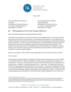 May 1, 2017 The Honorable Jeb Hensarling The Honorable Maxine