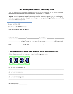 Mrs. Pennington`s Module 5 Note