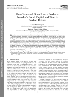 User-Generated Open Source Products