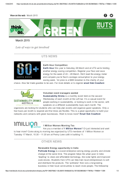 OTHER NEWS Lots of ways to get involved UTS NEWS