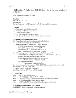 4562 Lecture 7 - Subsection 85(1) Election