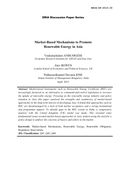 Market-Based Mechanisms to Promote Renewable Energy in Asia