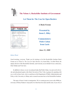 The Nelson A. Rockefeller Institute of Government Let Them In: The