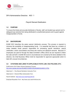 AD.30-1 Pay Warrant Distribution - California State University