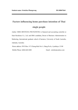 Factors influencing home purchase intention of Thai single