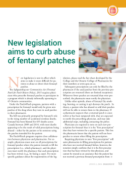 New legislation aims to curb abuse of fentanyl patches