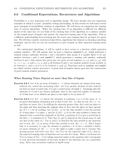 6.6 Conditional Expectations, Recurrences and Algorithms