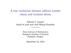 A new connection between additive number theory and invariant