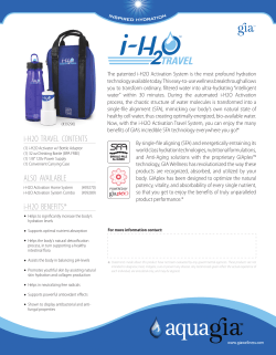 i-H2O Travel System flyer