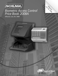 Biometric Access Control Price Book 2008A