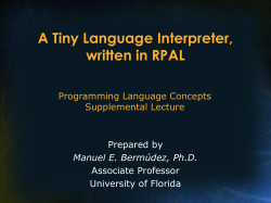 Tiny`s Interpreter, in RPAL - UF CISE