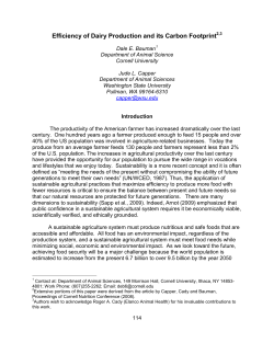 Efficiency of Dairy Production and its Carbon Footprint