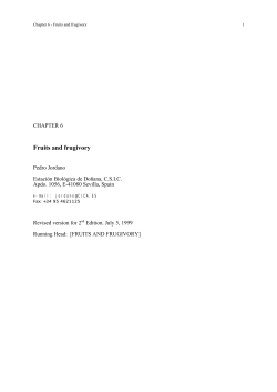 Fruits and frugivory