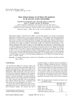 Shear induced damage of red blood cells monitored by the