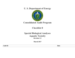 Checklist 8 Special Biological Analyses Aquatic Toxicity Rev. 2.2 3