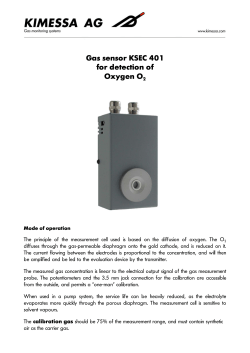 Gas sensor KSEC 401 for detection of Oxygen O2