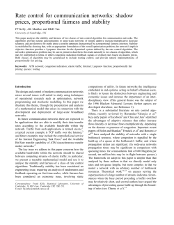 Rate control for communication networks: shadow prices