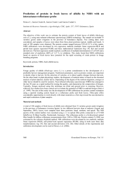 Prediction of protein in fresh leaves of alfalfa by NIRS with an