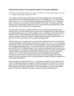Use of a dye to monitor insect dispersion
