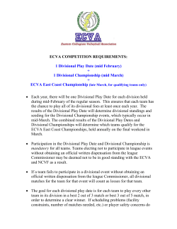 EIVA DIVISIONAL COMPETITION REQUIREMENTS