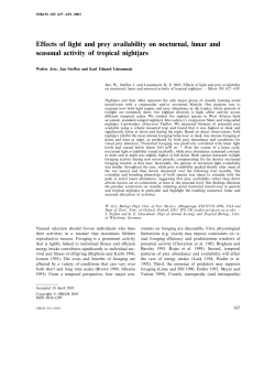 Effects of light and prey availability on nocturnal, lunar and seasonal