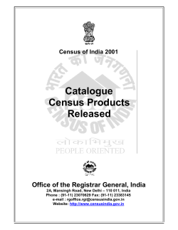 Catalogue Census Products Released