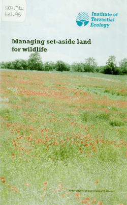 Managing set-aside land for wildlife