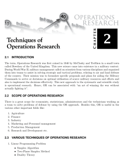 Techniques of Operations Research