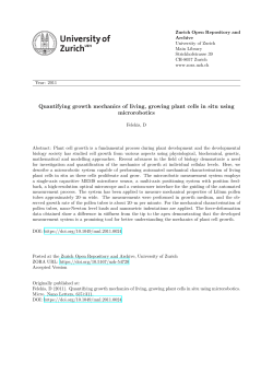Quantifying growth mechanics of living, growing plant cells in situ