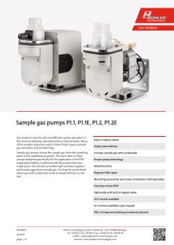 Sample gas pumps P1.1, P1.1E, P1.2, P1.2E