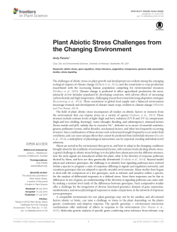 Plant Abiotic Stress Challenges from the Changing