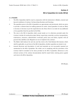 Section-6 Bill of Quantities for works (BOQ)