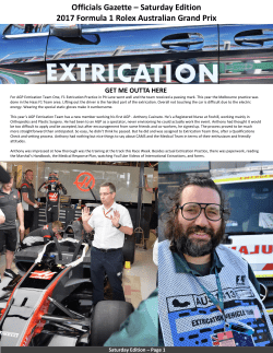 Officials Gazette – Saturday Edition 2017 Formula 1 Rolex