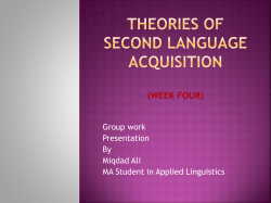 Theories of second language acquisition