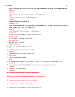 STUDY GUIDE KEY 1. A storm with heavy rains and high winds that