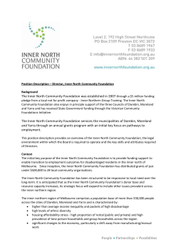 Director Vacancy, Inner North Community Foundation