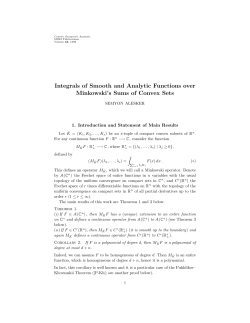 Integrals of Smooth and Analytic Functions over - Library