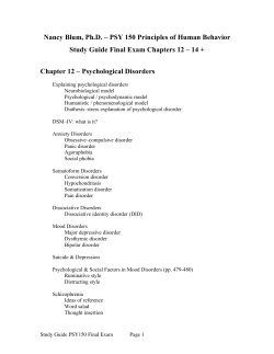 Study Guide for Final Exam
