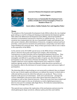 the call for papers - Human Development and Capability