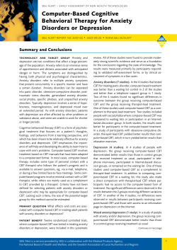 Computer-Based Cognitive Behavioral Therapy for Anxiety