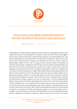 Ethics of Play in Earpiece Performances by Nature Theater of